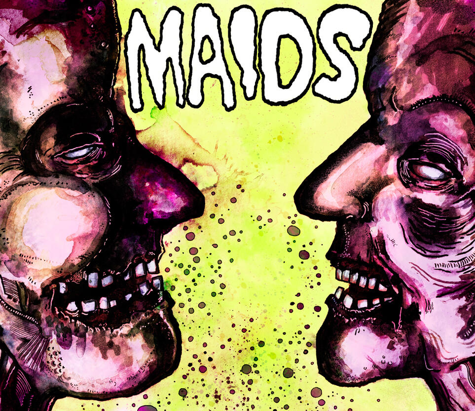 Maids - Maids EP. Album cover artwork by Grant Hunter
