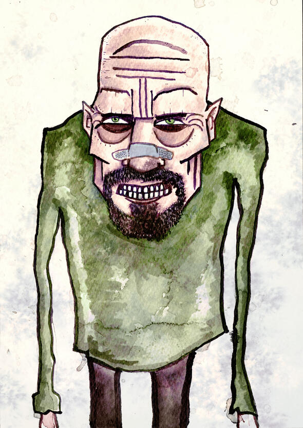 Breaking Bad fan art by artist Grant Hunter. As featured in 99.1% Pure: Breaking Bad Art book